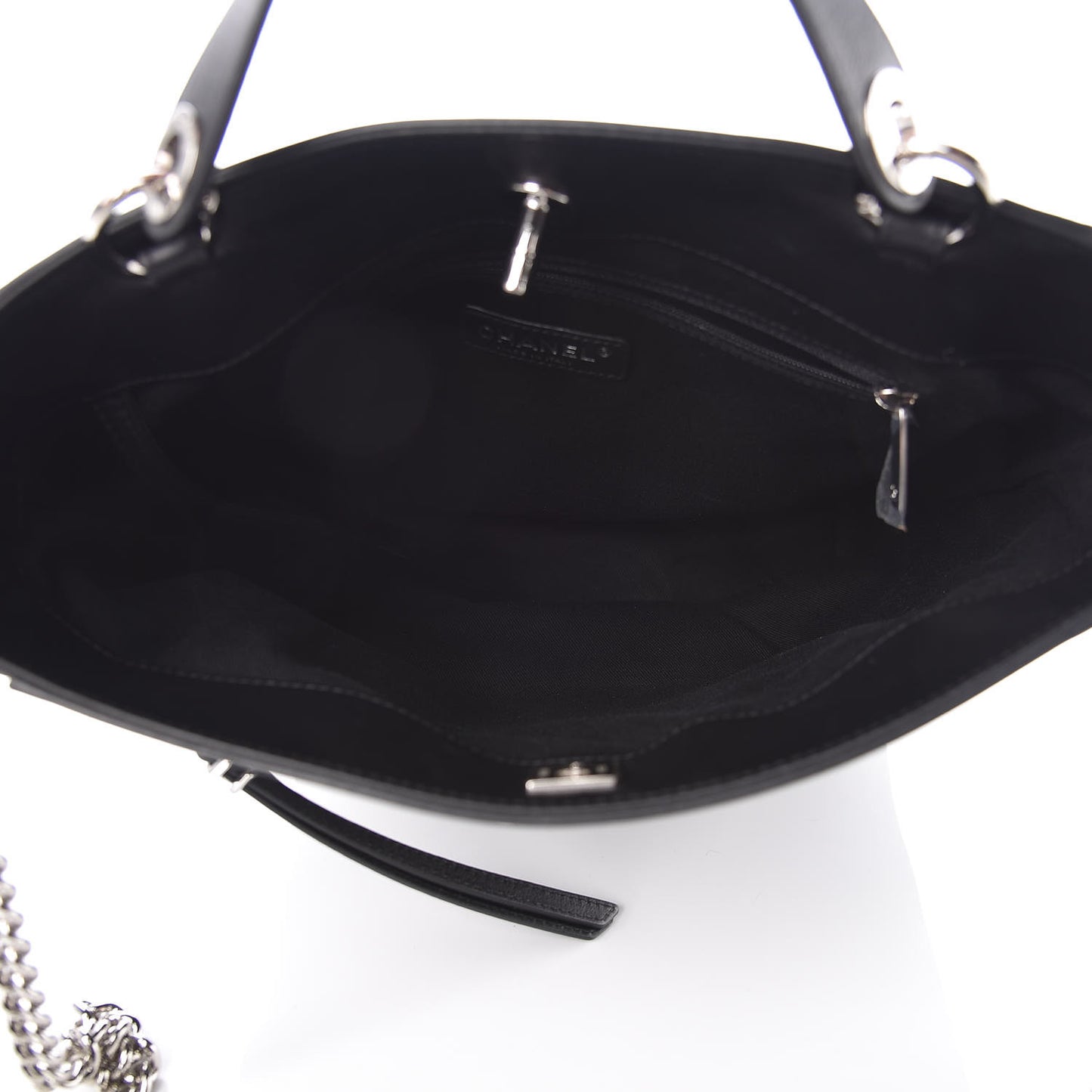 Calfskin Stitched Bucket Bag Black
