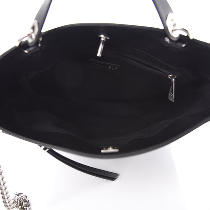 Chanel Calfskin Stitched Bucket Bag Black 5 of 12