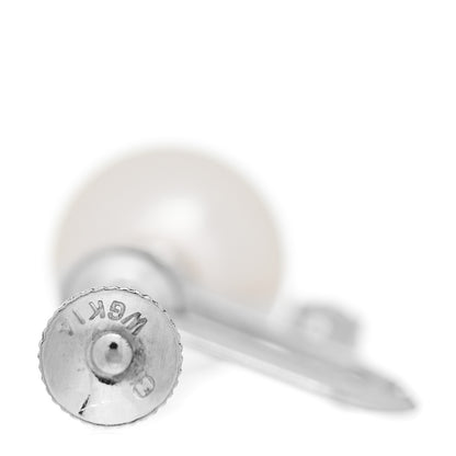 Mikimoto 14K White Gold Diamond Akoya Pearl 9mm Screw-Back Earrings 4 of 4