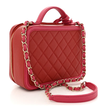 Chanel Caviar Quilted Medium CC Filigree Vanity Case Pink 3 of 11