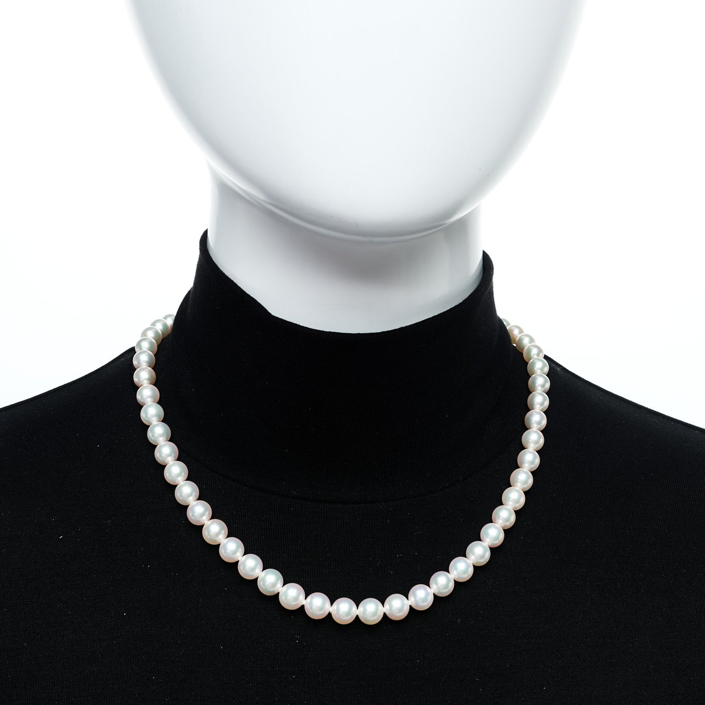 18K Yellow Gold Akoya Cultured Pearl 7.5-8mm Strand Necklace