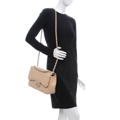 Chanel Caviar Quilted Jumbo Double Flap Beige Clair 3 of 18