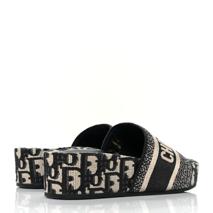 Christian Dior Oblique D-Way Platform Slide Sandals 36 Deep Blue 4 of 9