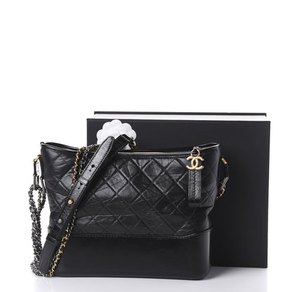 Chanel Aged Calfskin Quilted Medium Gabrielle Hobo Black 10 of 10