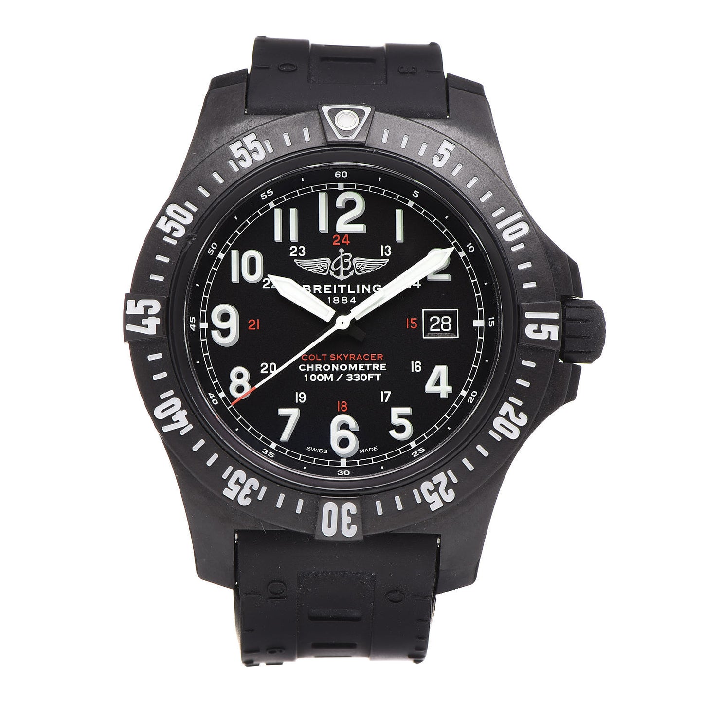 Breitlight Rubber 45mm Colt Skyracer Quartz Watch Black X74320