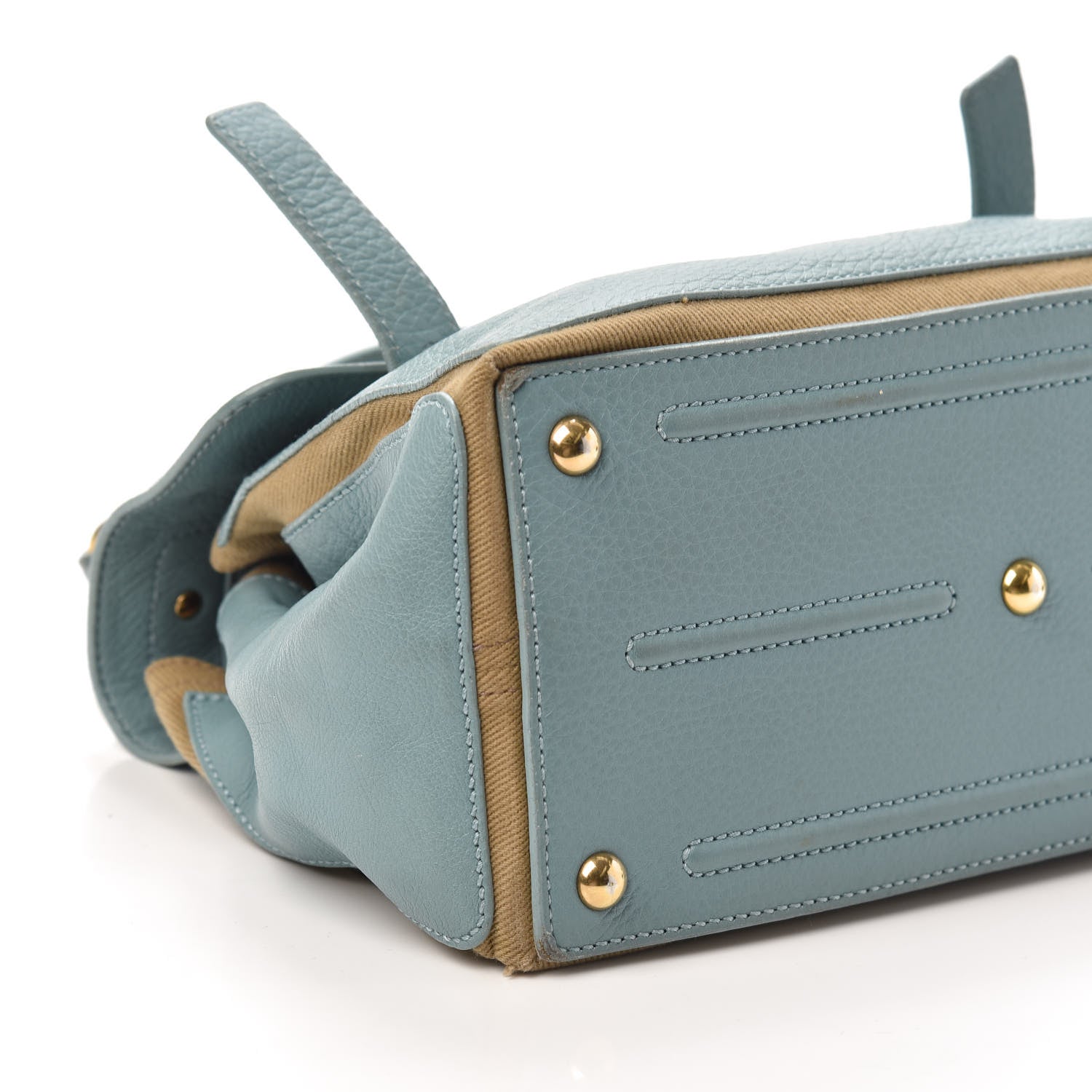 Saint Laurent Calfskin Canvas Small Muse Two Blue Glacier Beige 8 of 9