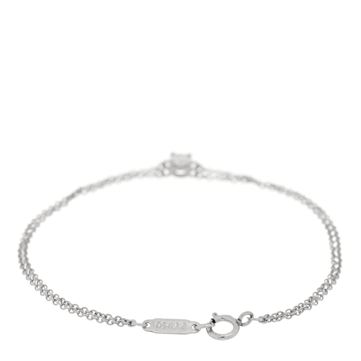 Platinum Diamond .17ct Double Chain Solitaire Bracelet
