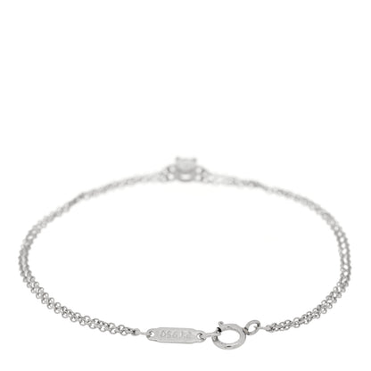 Tiffany Platinum Diamond .17ct Double Chain Solitaire Bracelet 2 of 3