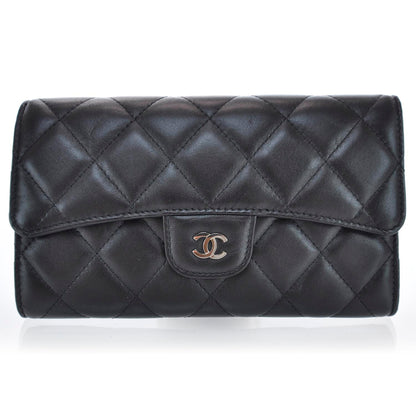 Chanel Lambskin Large Flap Wallet Black 1 of 9