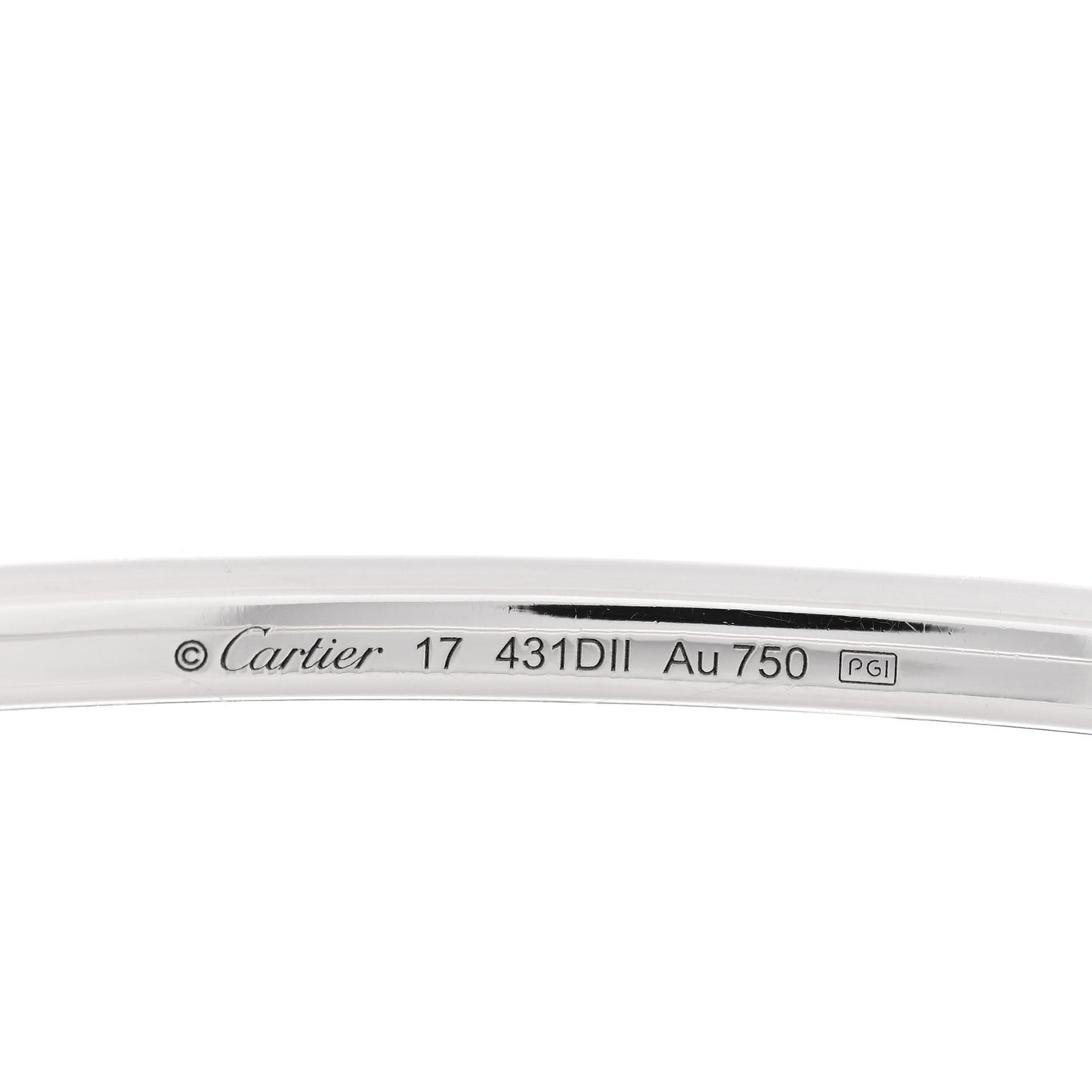 18K White Gold Diamond Etincelle de Cartier Bangle Bracelet 17