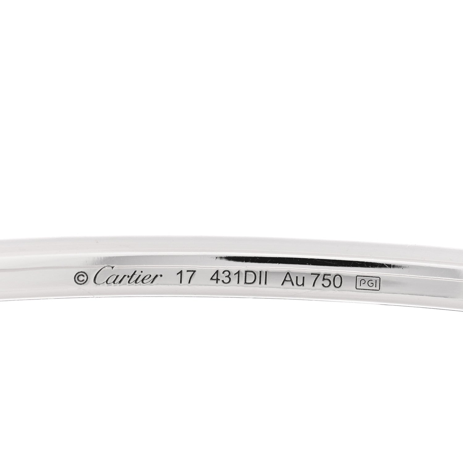 Cartier 18K White Gold Diamond Etincelle de Cartier Bangle Bracelet 17 3 of 4