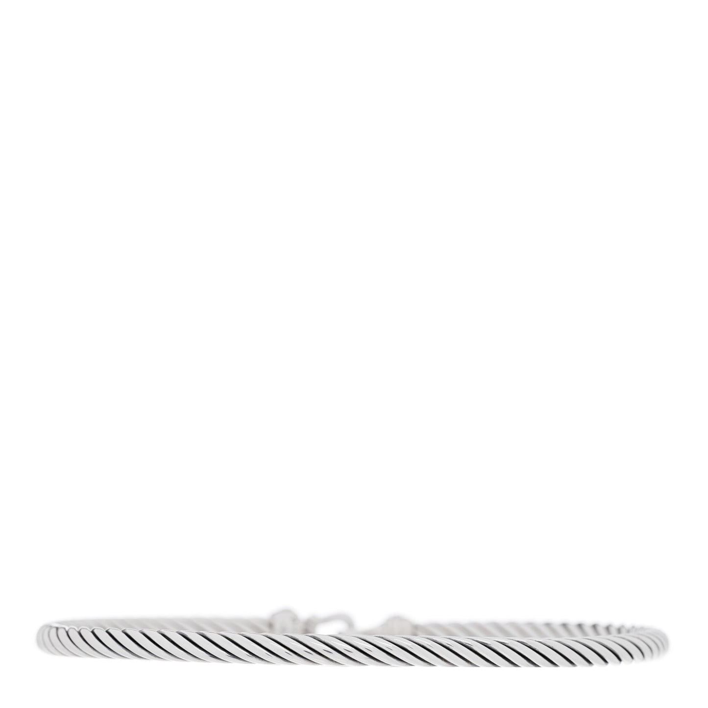 Sterling Silver Diamond 3mm Cable Buckle Bracelet