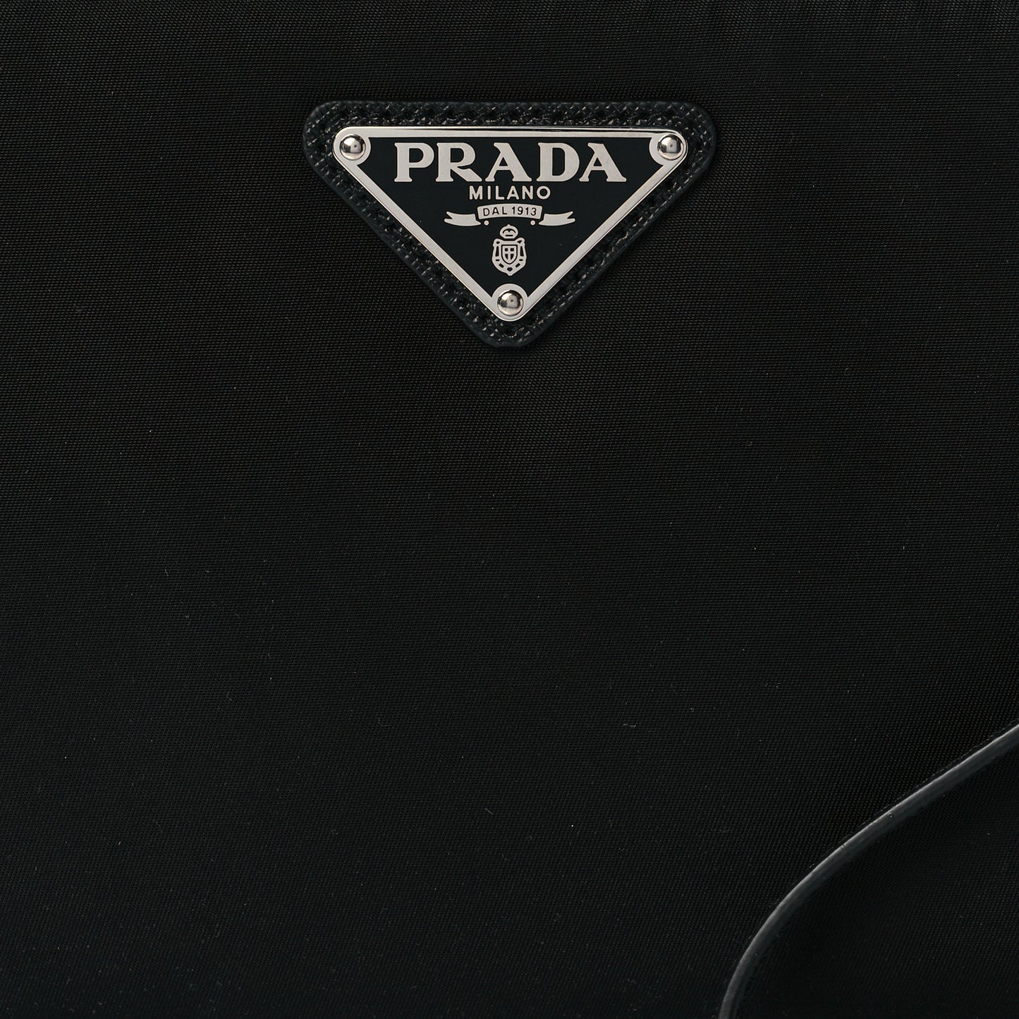 Re-Nylon Saffiano Pouch Wristlet Black