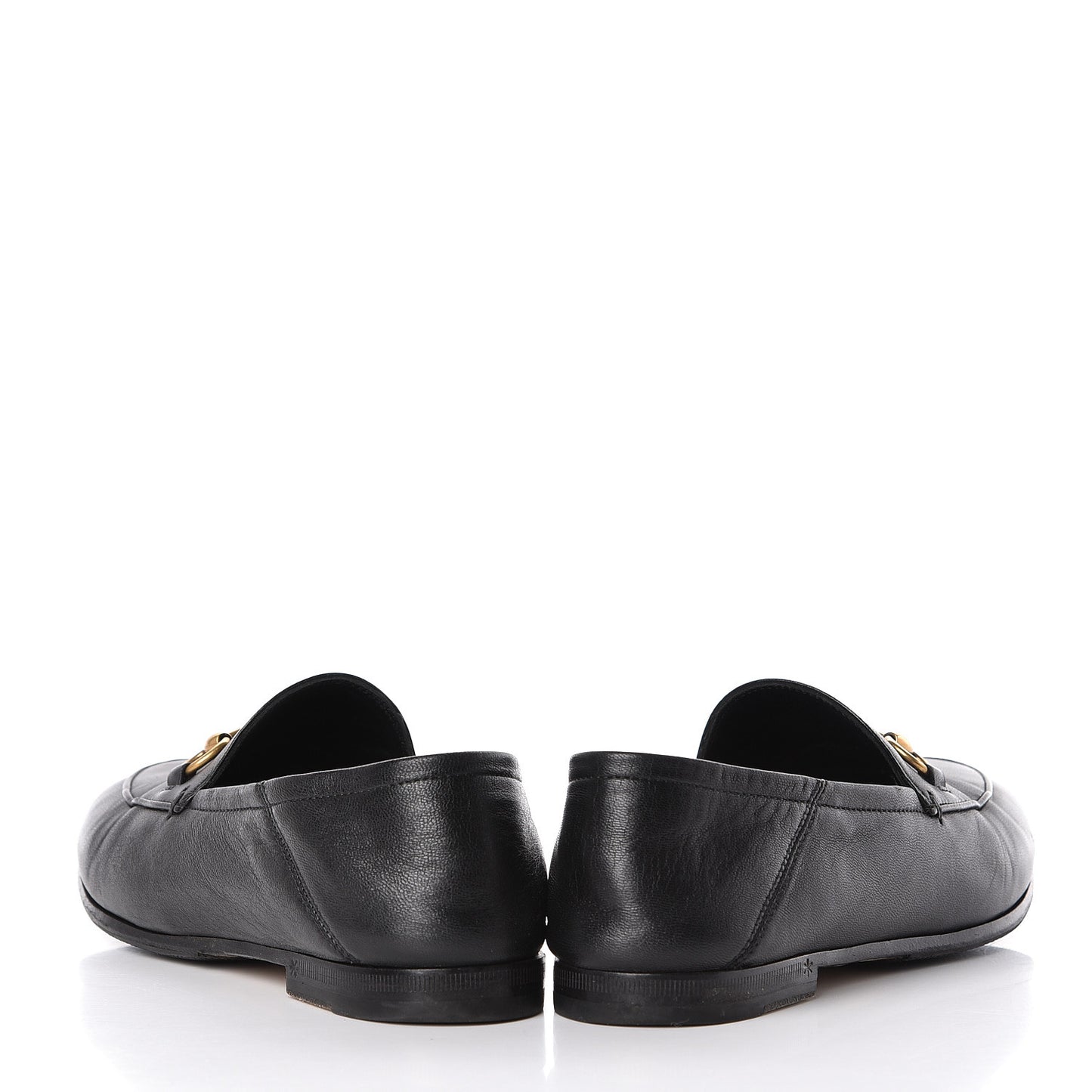 Lambskin Womens Brixton Horsebit Loafers 34.5 Black