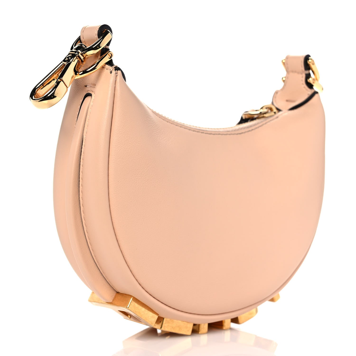 Fendi Vitello Grace Matte Nano Fendigraphy Hobo Charm Light Rose 3 of 9