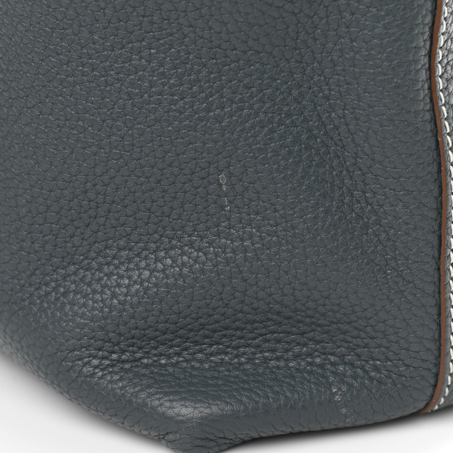 Hermes Taurillon Clemence Double Sens 36 Reversible Tote Gris Perle Bleu Orage 17 of 17