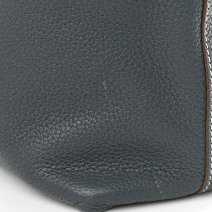 Hermes Taurillon Clemence Double Sens 36 Reversible Tote Gris Perle Bleu Orage 17 of 17