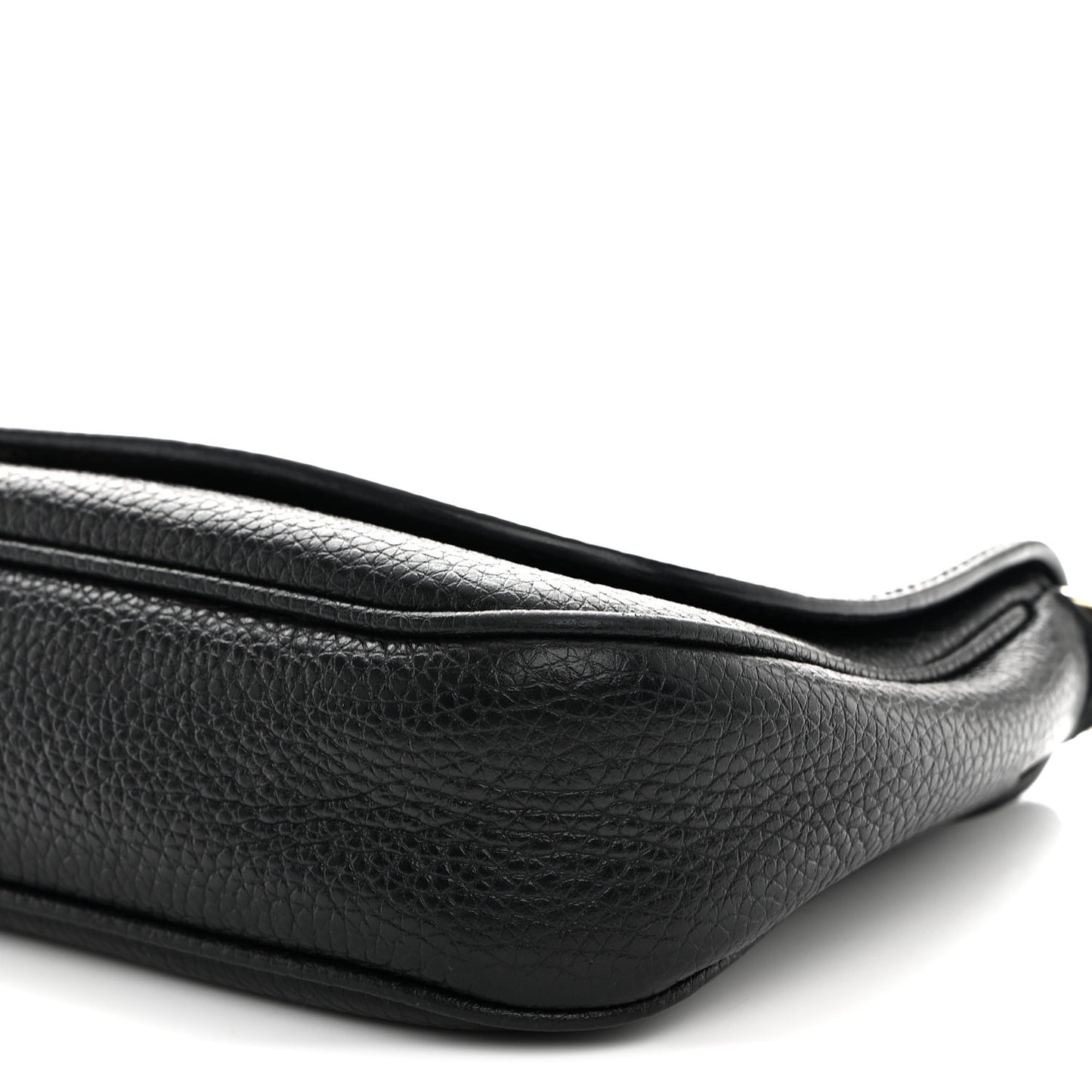 Pebbled Calfskin Medium Soho Flap Crossbody Black