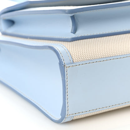 Burberry Canvas Smooth Calfskin Two Tone Mini Pocket Bag Natural Pale Blue 7 of 8