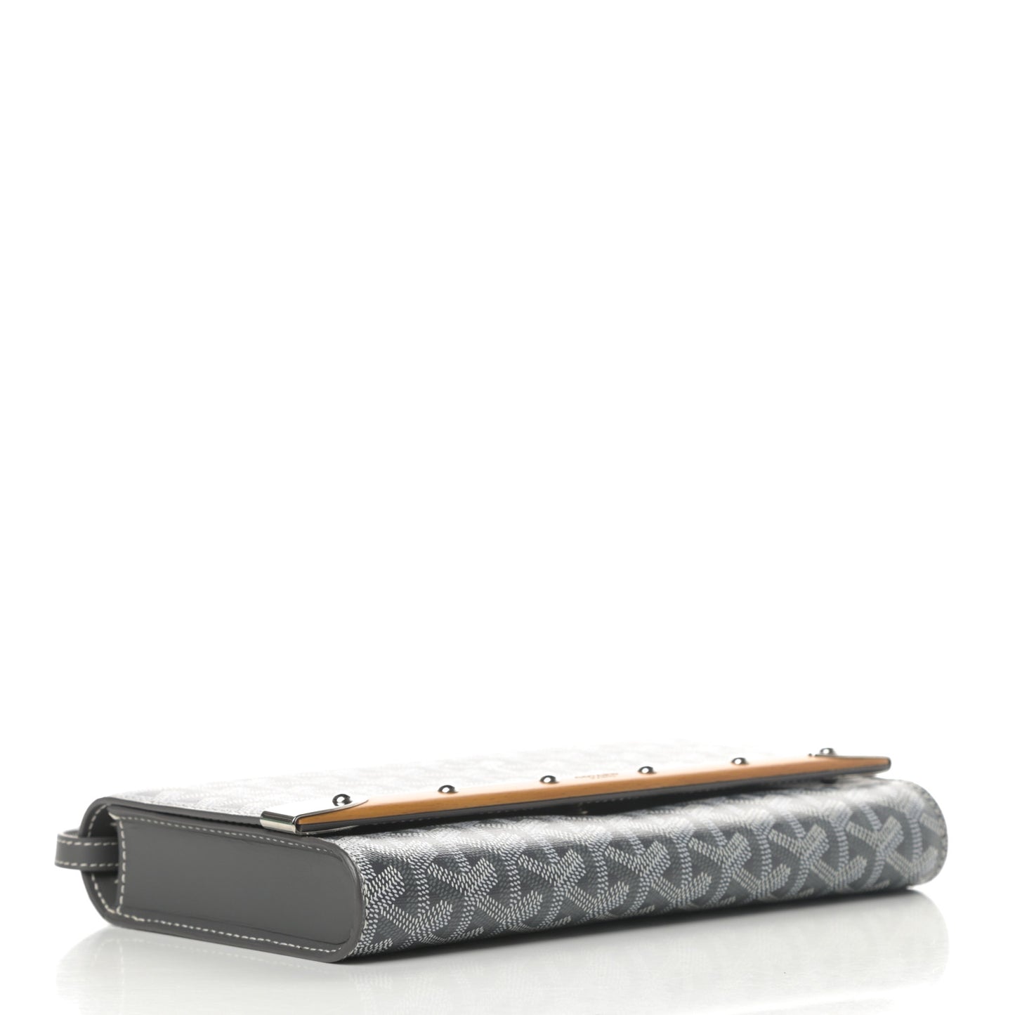 Goyardine Monte Carlo Bois Clutch With Strap Gray