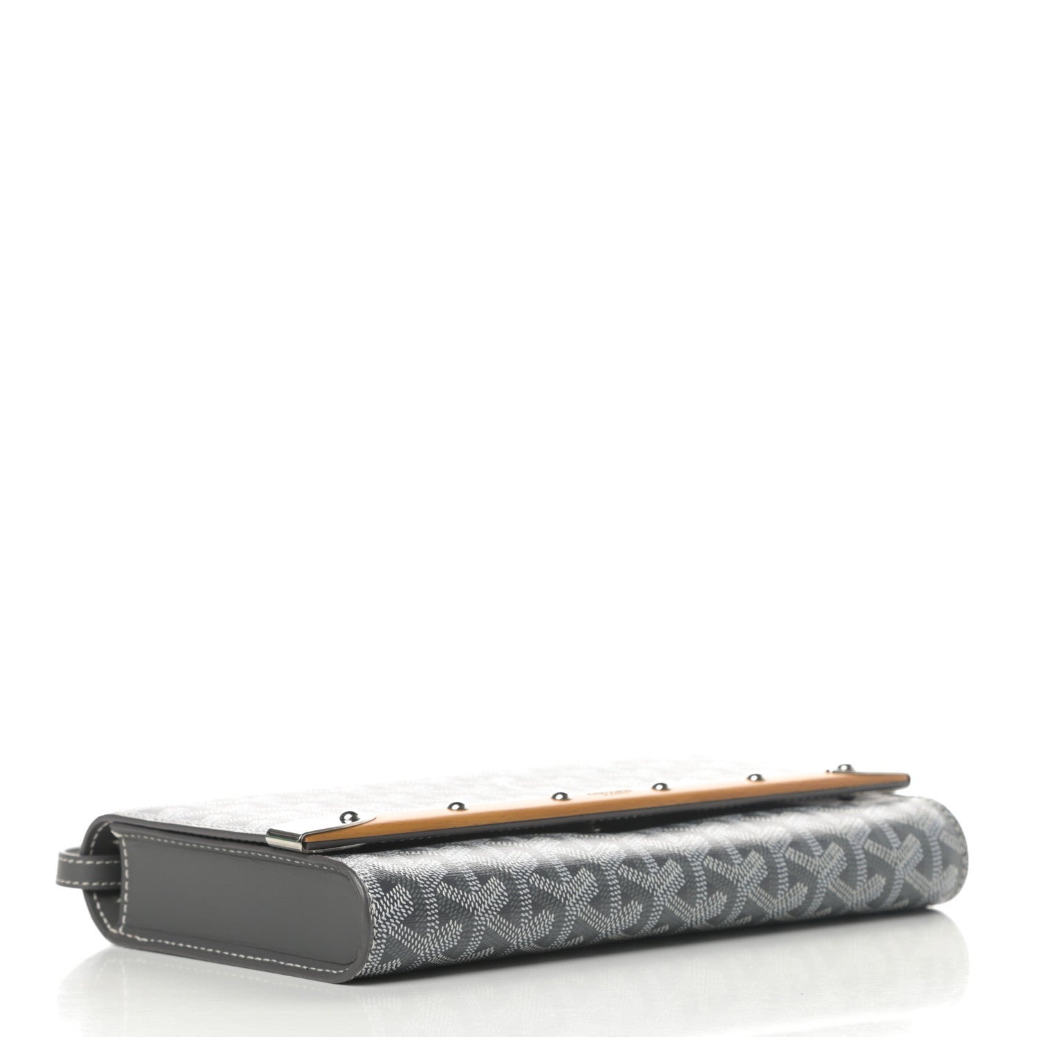 Goyard Goyardine Monte Carlo Bois Clutch With Strap Gray 4 of 10
