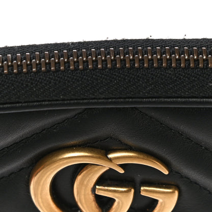 Gucci Calfskin Matelasse Mini GG Marmont Chain Crossbody Bag Black 10 of 12