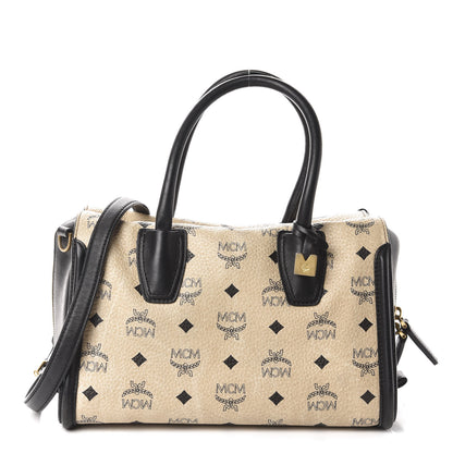 MCM Visetos Top Handle Satchel Beige 1 of 12