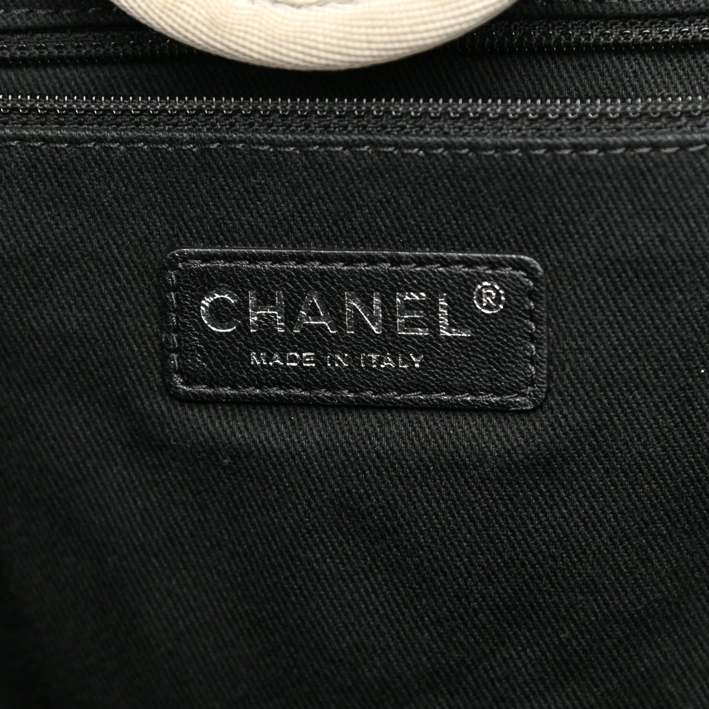 Canvas Medium Deauville Tote Black White