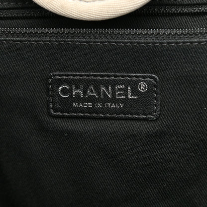 Chanel Canvas Medium Deauville Tote Black White 5 of 12