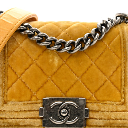 Chanel Velvet Quilted Mini Boy Flap Yellow 5 of 11