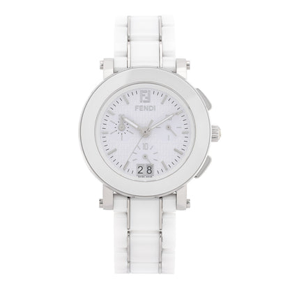 Fendi Stainless Steel Ceramic 38mm Chronograph Quartz Watch White 1 of 5