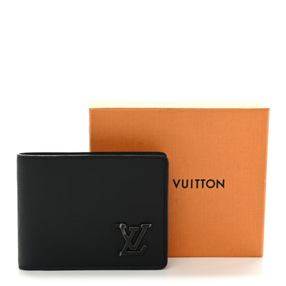 Louis Vuitton Grained Calfskin Aerogram Multiple Wallet Black 7 of 7