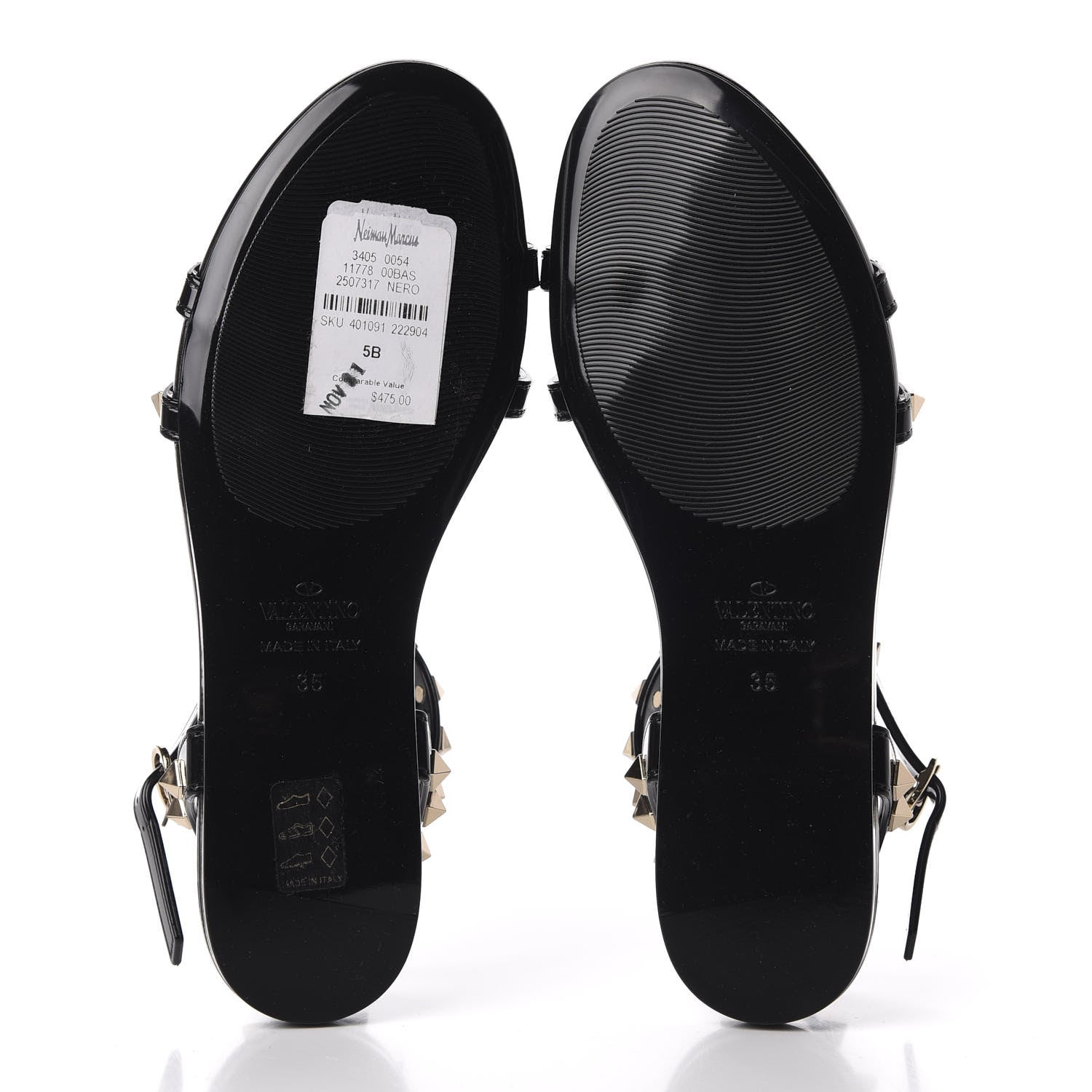 Valentino Garavani PVC Jelly Rockstud Caged Sandals 35 Black 4 of 7