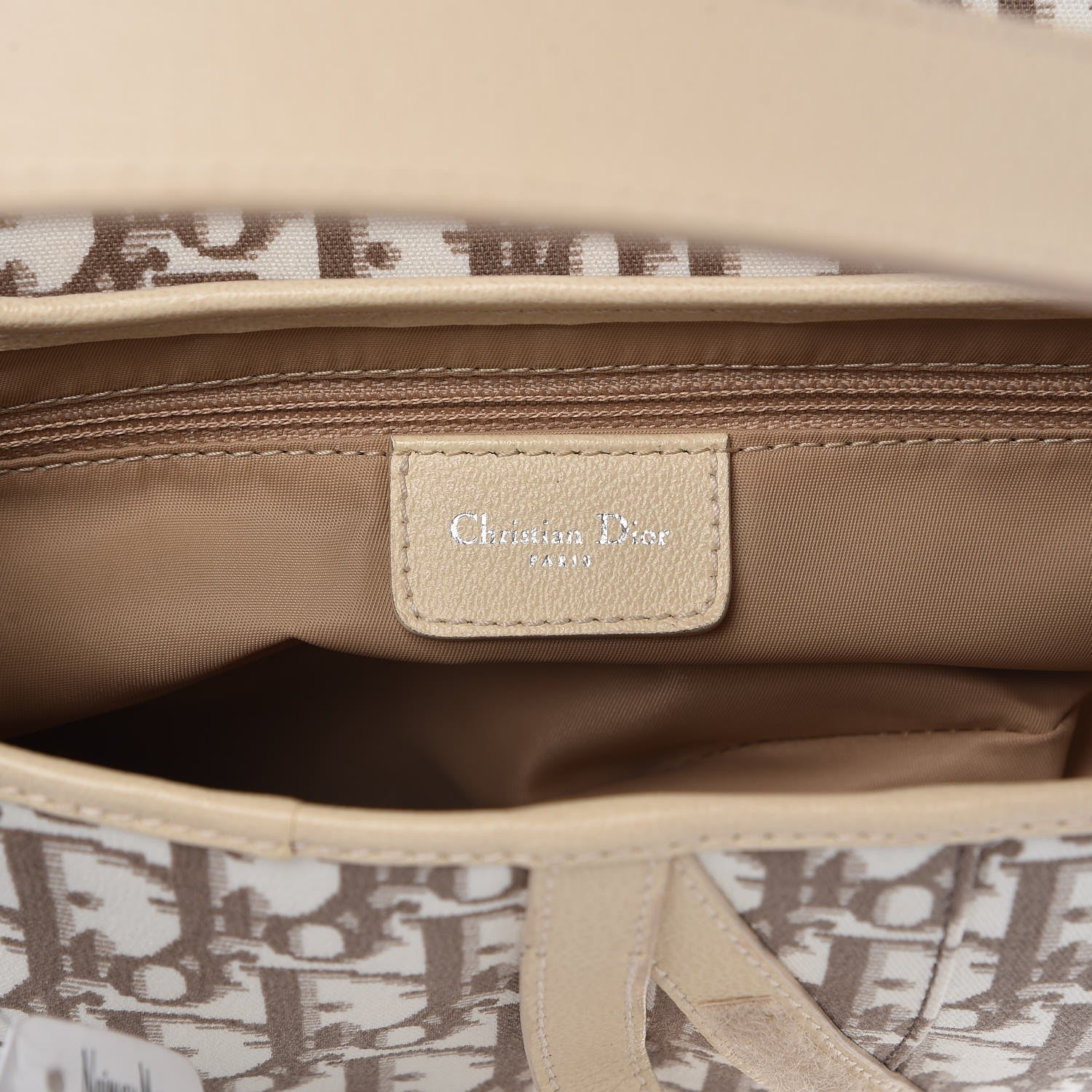 Christian Dior Monogram Vintage Flowers Saddle Bag Beige 5 of 9