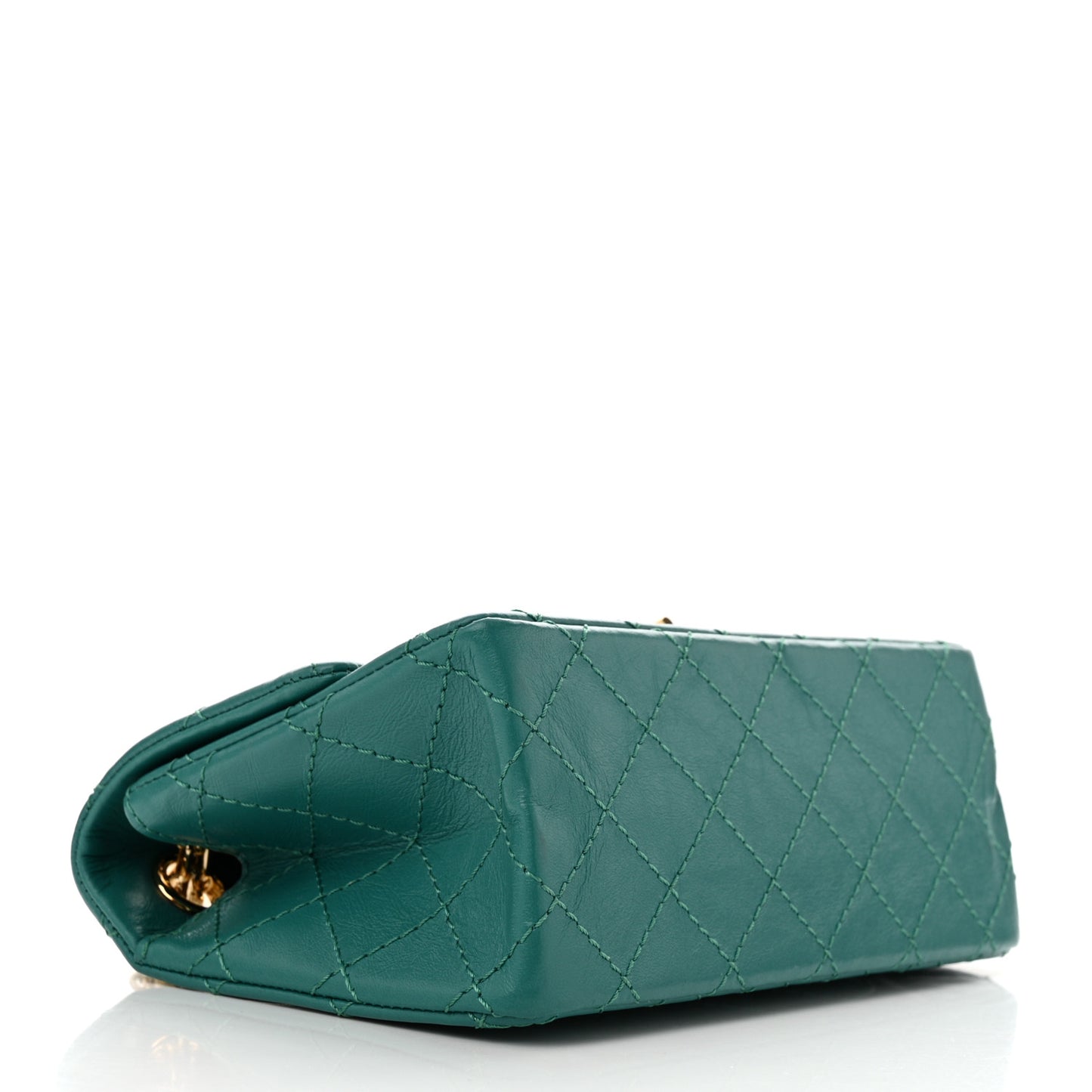 Aged Calfskin Quilted 2.55 Reissue Mini Flap Green