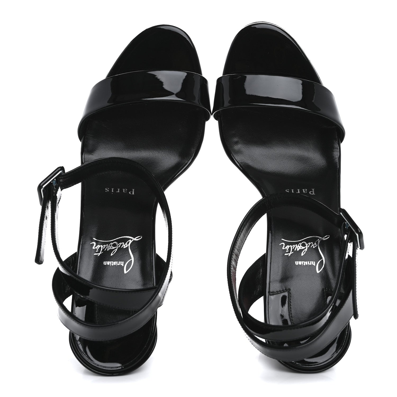 Christian Louboutin Patent Miss Sabina 85 Sandals 38 Black 2 of 9