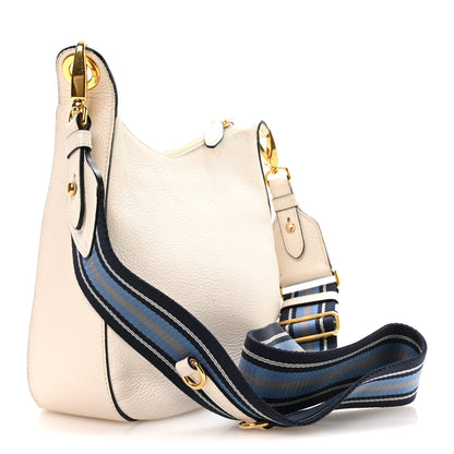 Prada Vitello Phenix Zippered Messenger Hobo White 3 of 11
