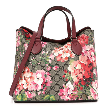 Gucci GG Supreme Monogram Blooms Linea A Foldover Tote Beige Multicolor Dry Rose 1 of 10