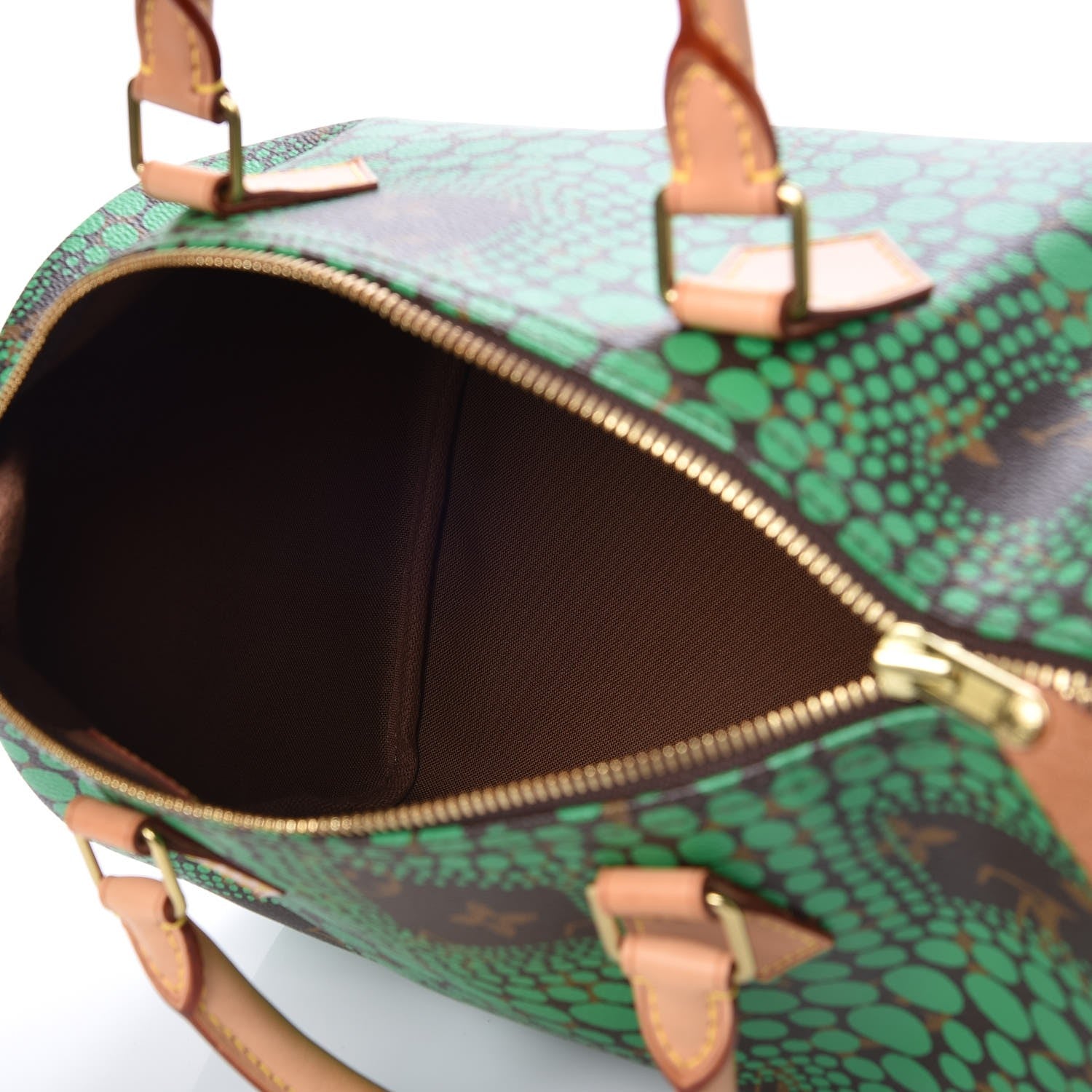 Louis Vuitton Monogram Kusama Town Speedy 30 Green 5 of 7