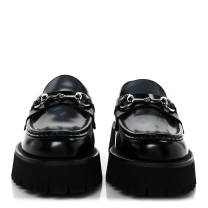 Gucci Cordovan Lux Womens Horsebit 45mm Platform Loafers 38 Black 3 of 10