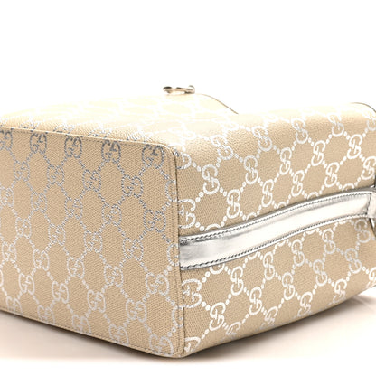 Gucci GG Supreme Monogram Emblem Small Shoulder Bag Beige Ebony Silver 9 of 9