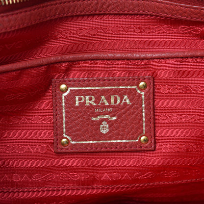 Prada Vitello Daino Side Zip Tote Rosso 6 of 15