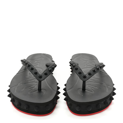 Christian Louboutin Rubber Spike Loubi Flip Flip Platform Sandals 38 Black 2 of 9