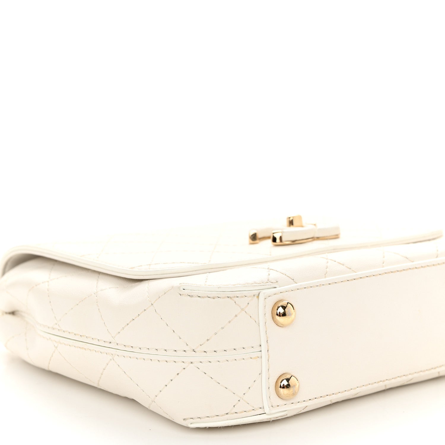 Chanel Calfskin Stitched Small Covered CC Flap Bag White 9 of 10