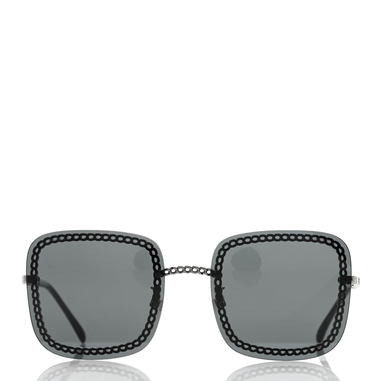 Square Removable Chain Pearl Sunglasses 4244 Black