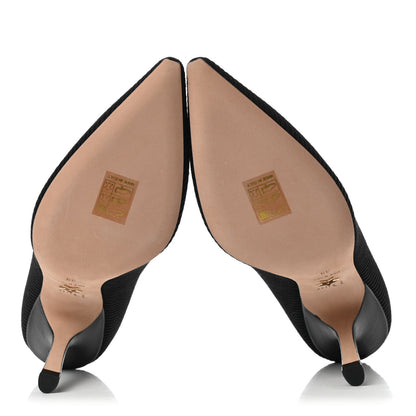 Christian Dior Technical Canvas Ribbon Embroidered J'Adior 100mm Pumps 39 Black 5 of 8