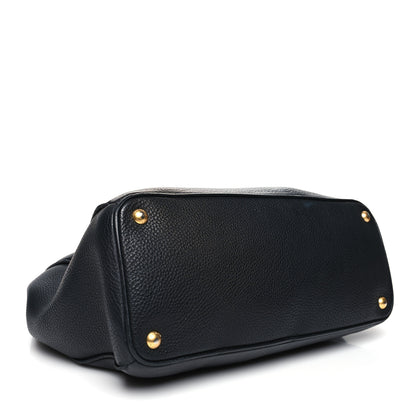 Prada Vitello Daino Large Double Zip Tote Black 4 of 16