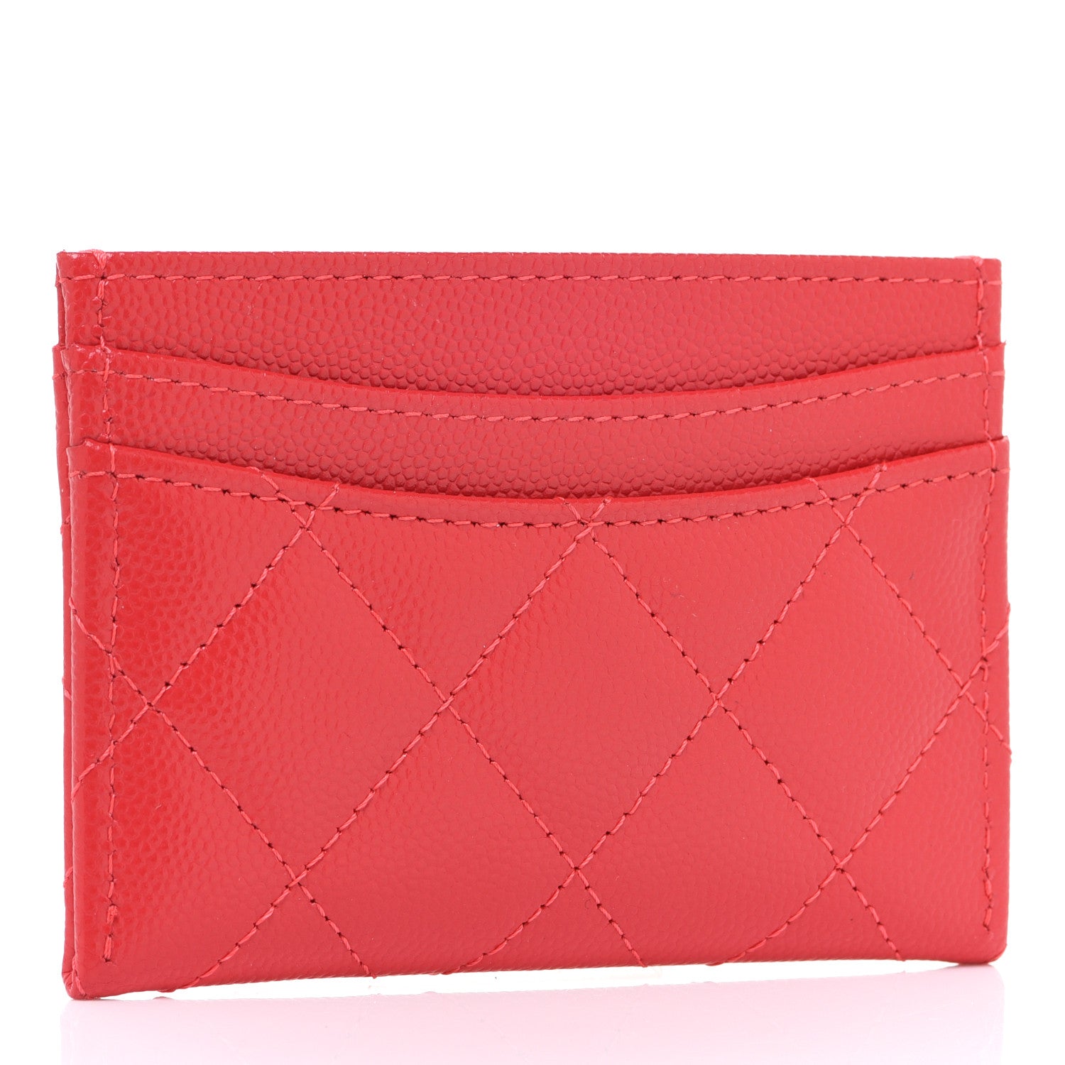 Chanel Caviar Quilted Card Holder Red 3 of 9
