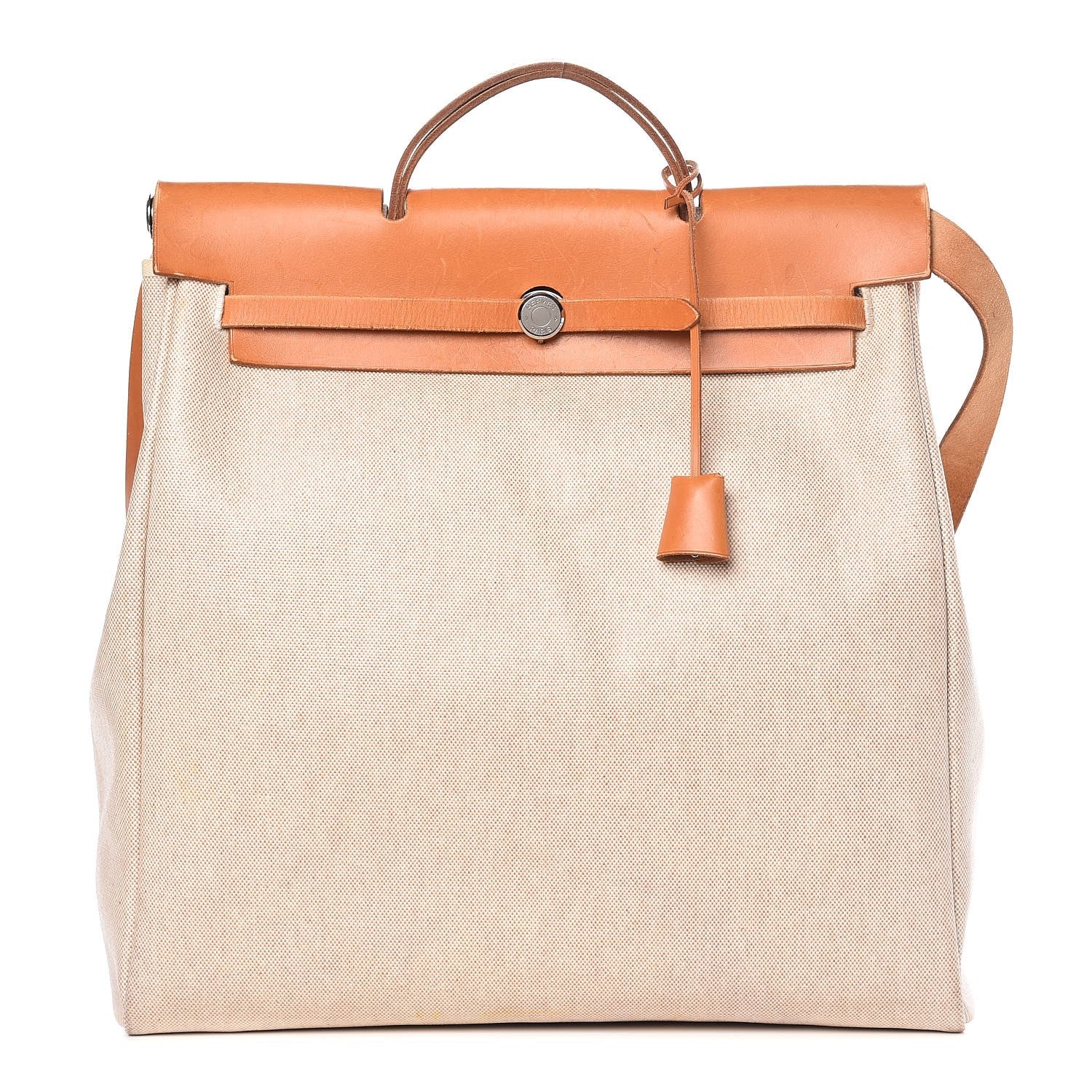 Hermes Toile Vache Calfskin Herbag 40 GM Natural 1 of 12