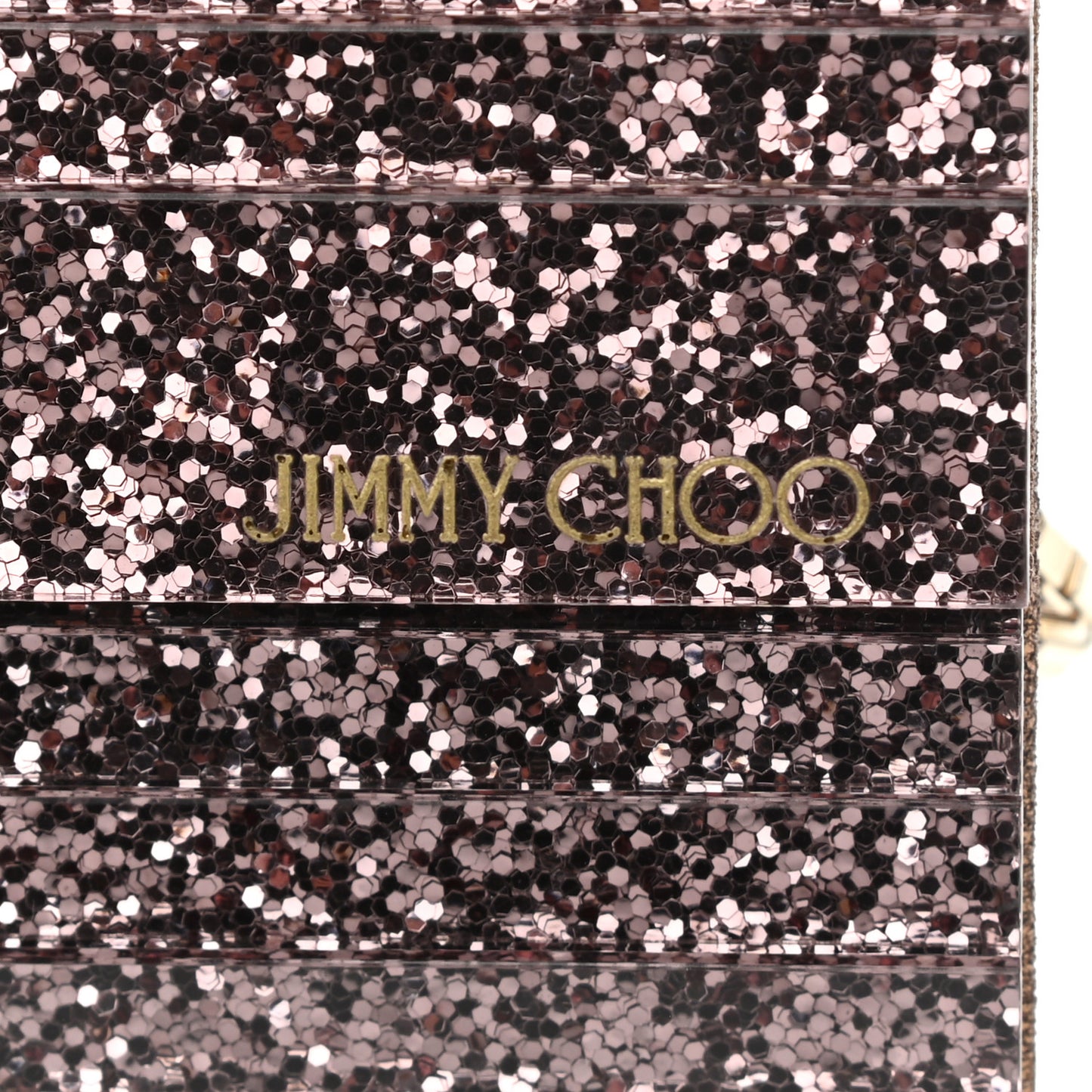 Acrylic Glitter Sweetie Clutch Dark Gold